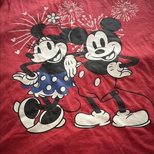 Red Disney Mickey and Minnie Graphic Tee